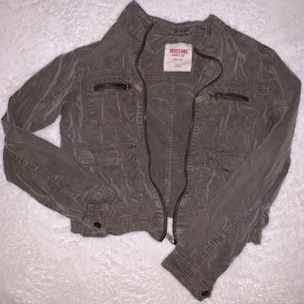 Mossimo army green zip-up jacket
